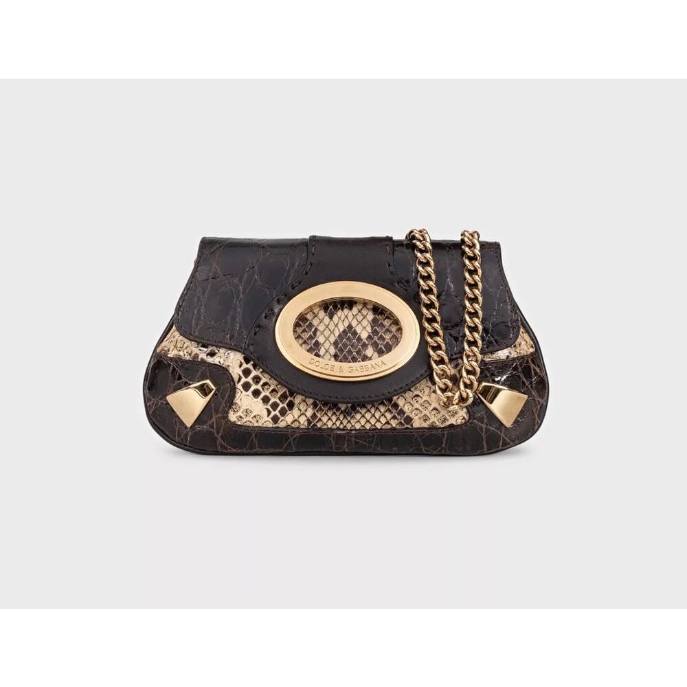 Dolce & Gabbana Brown Python Leather Crossbody Bag